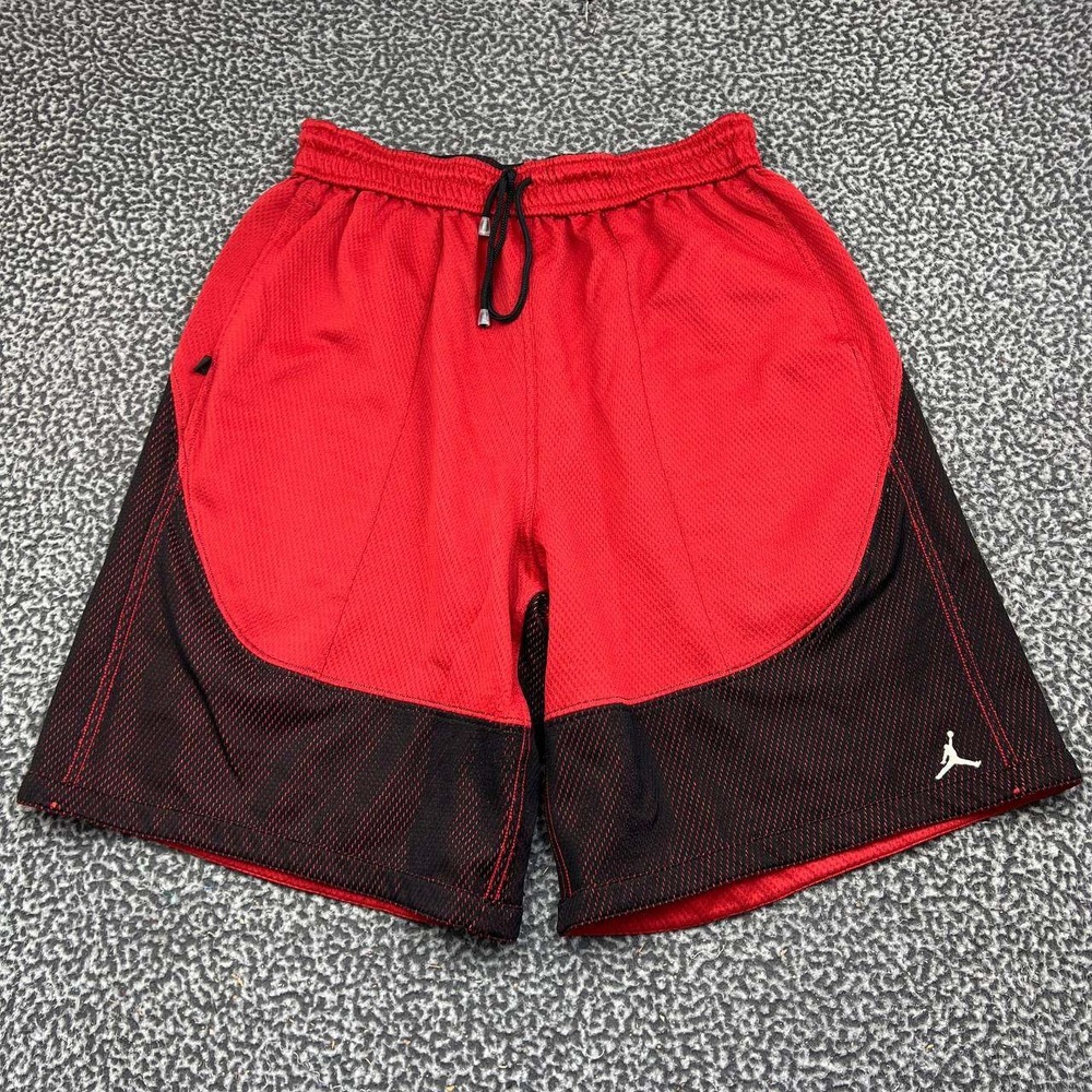 Air Jordan Athletic Shorts Men XXL Red Black Mesh Basketball Jumpman Reversible